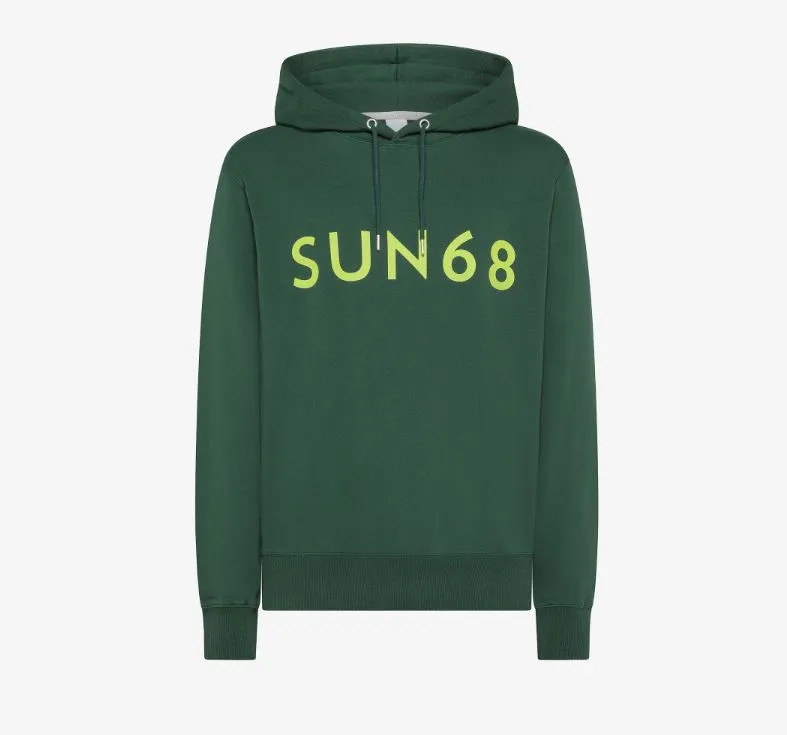 -Felpa uomo Hood Big SUN68 cotton fl VERDE SCURO 37