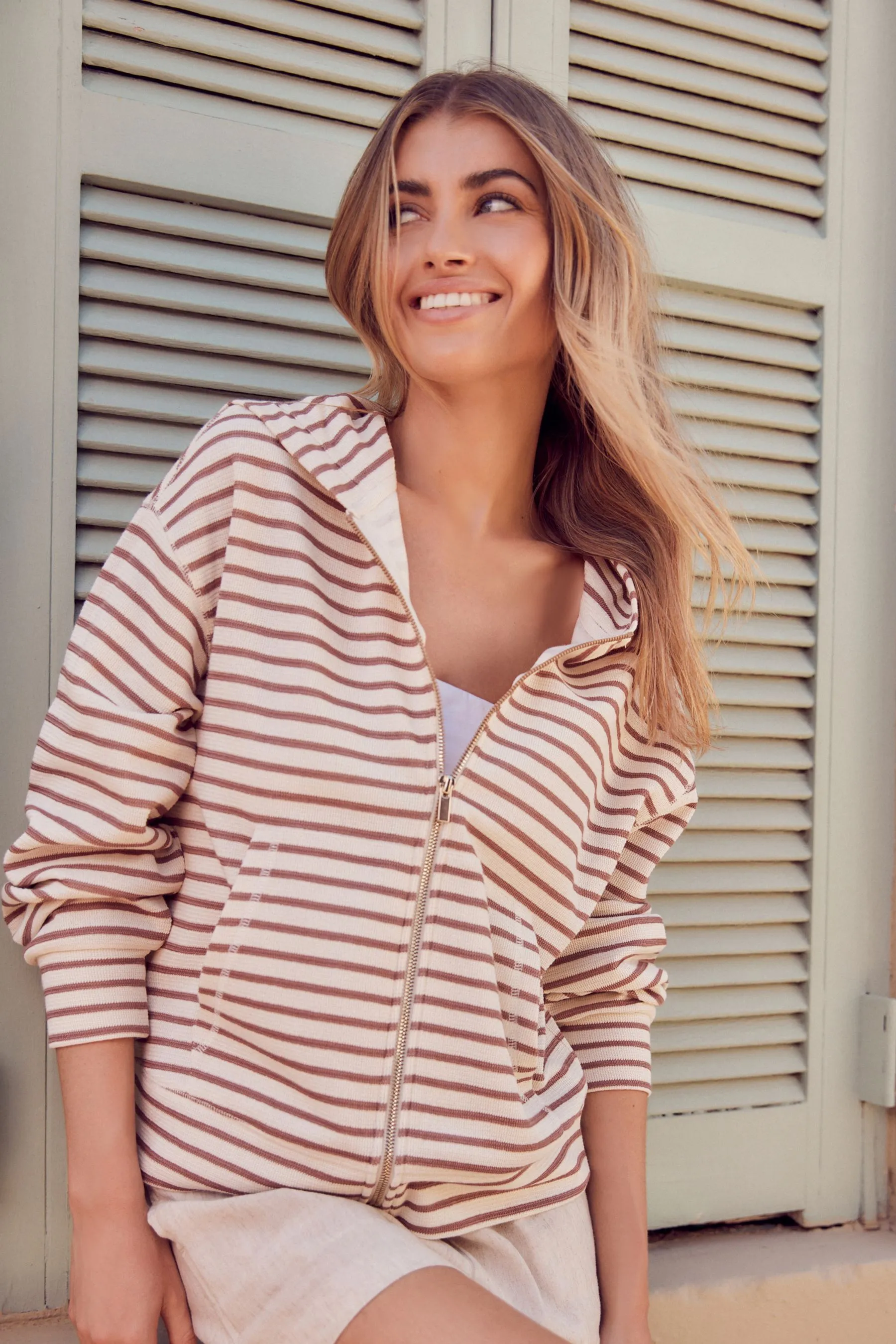 100% Cotton Lightweight Summer Zip Through Hoodie    