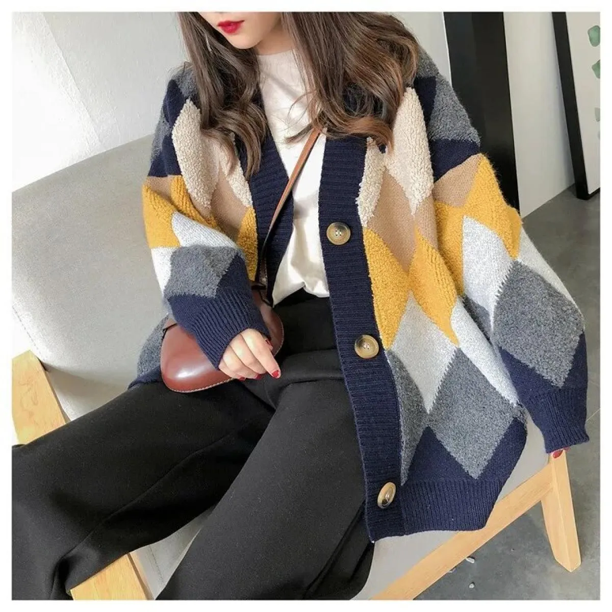 2023 Cappotto maglione autunnale Cardigan lavorato a maglia allentato femminile Maglioni da donna oversize a maniche lunghe spes