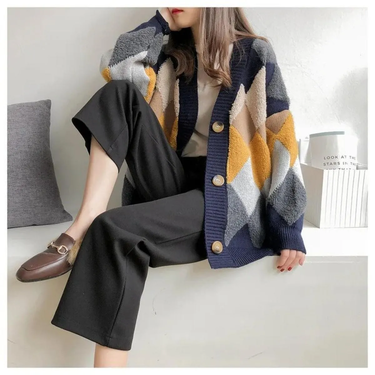 2023 Cappotto maglione autunnale Cardigan lavorato a maglia allentato femminile Maglioni da donna oversize a maniche lunghe spes