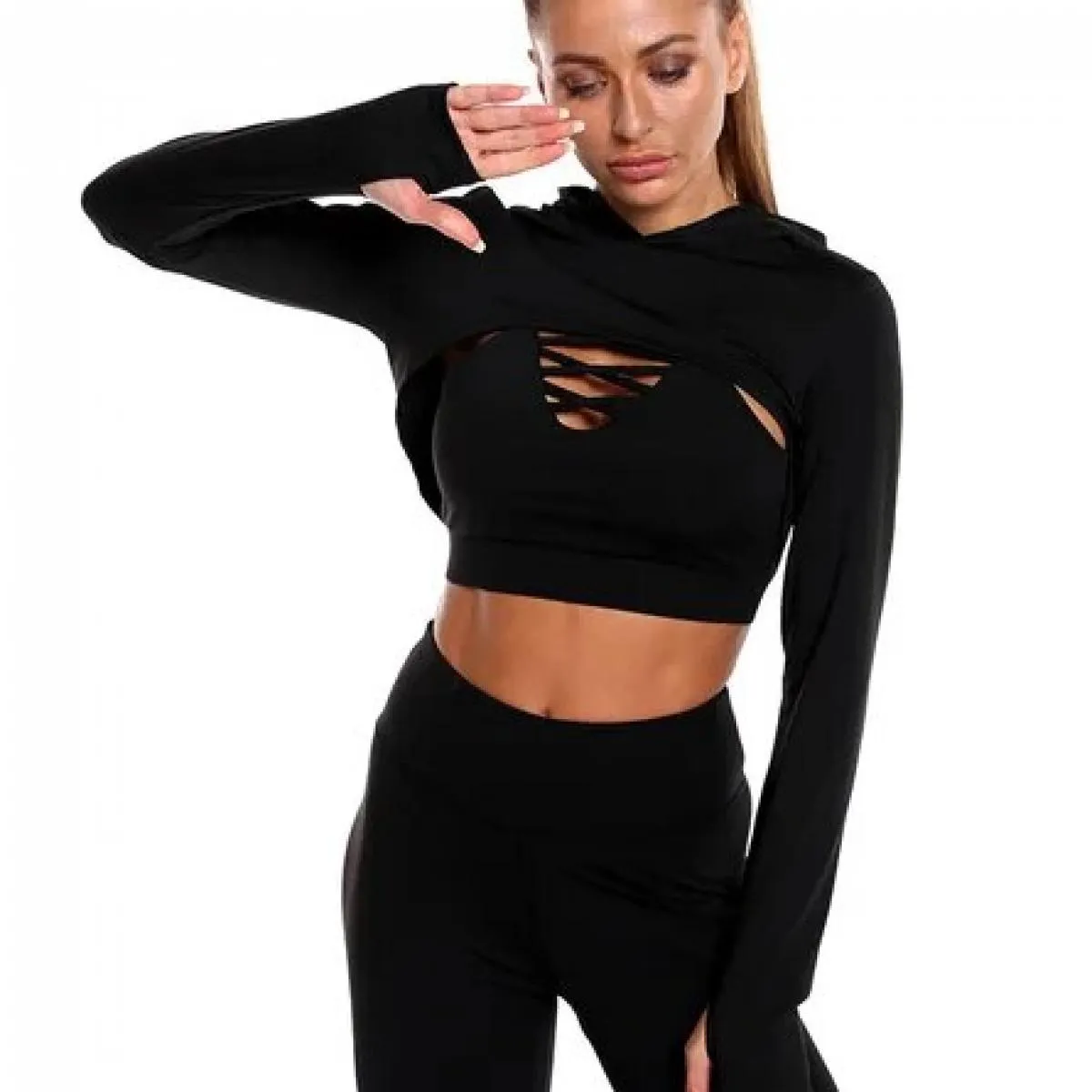 3 pezzi Set da yoga senza cuciture Sport Fitness Vita alta Sollevamento dell'anca Modellatura Corsa Abbigliamento sportivo Abbig