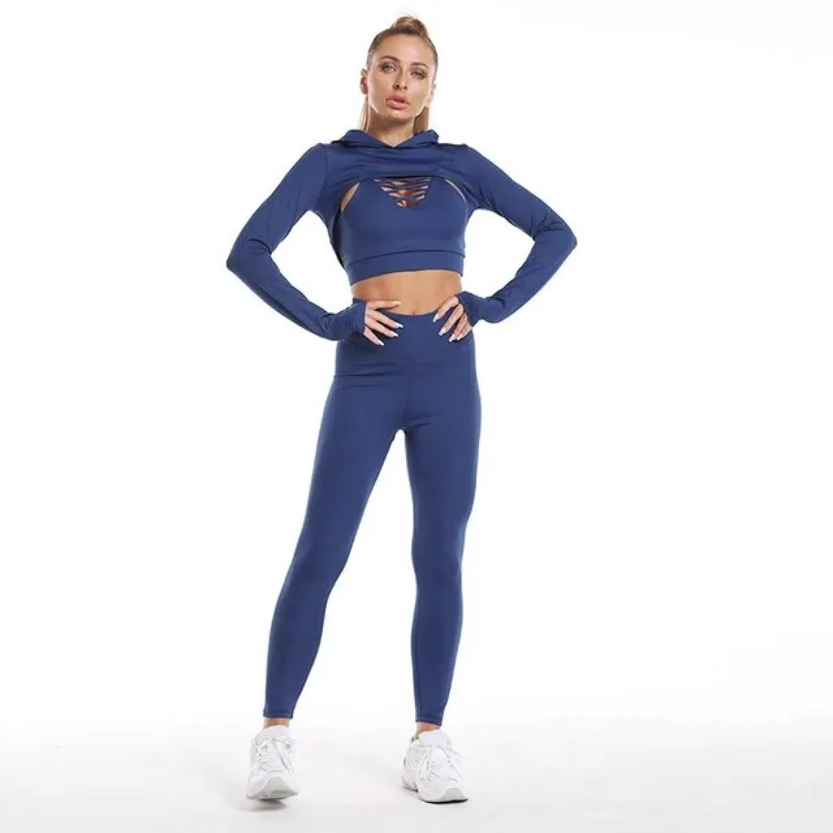 3 pezzi Set da yoga senza cuciture Sport Fitness Vita alta Sollevamento dell'anca Modellatura Corsa Abbigliamento sportivo Abbig