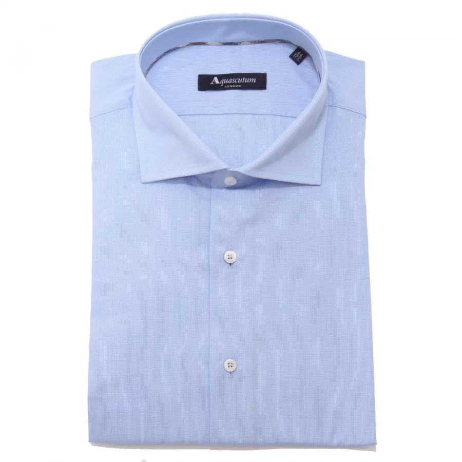 5770AE camicia uomo AQUASCUTUM light blue cotton shirt man