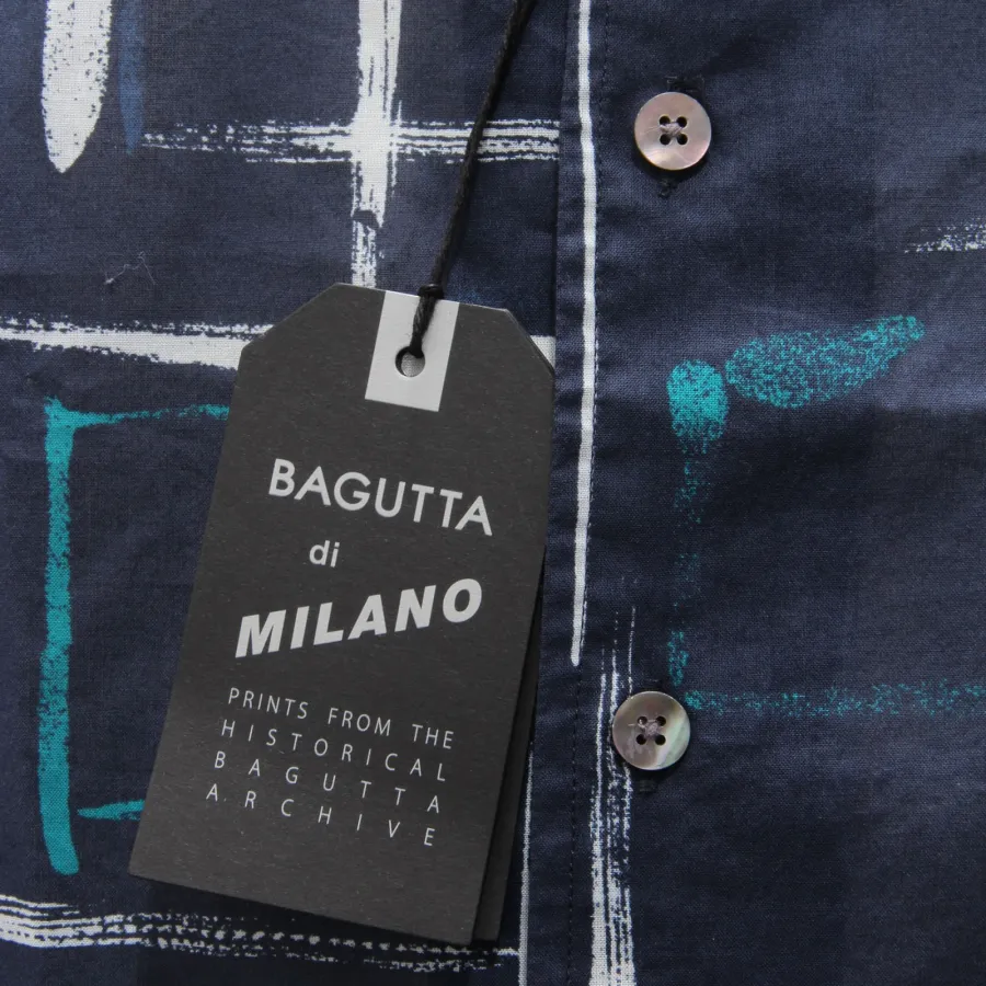 7084AC camicia uomo BAGUTTA DI MILANO SLIM FIT blue cotton shirt men
