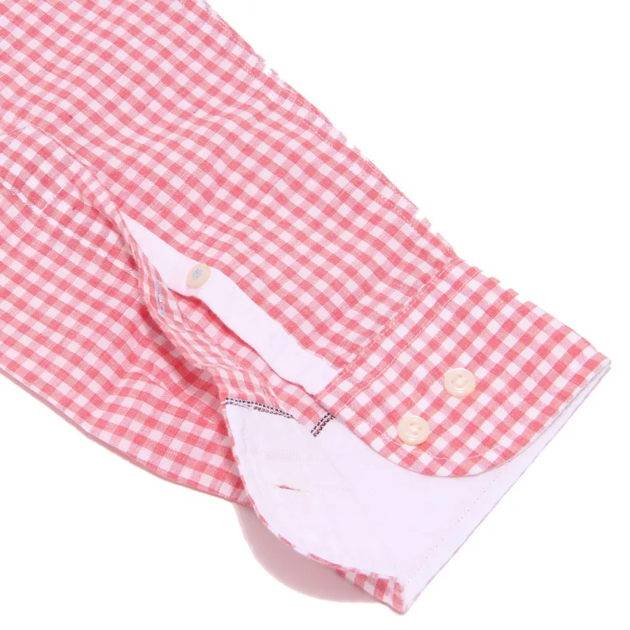8363AA camicia uomo TOMMY HILFIGER cotton linen red check shirt man