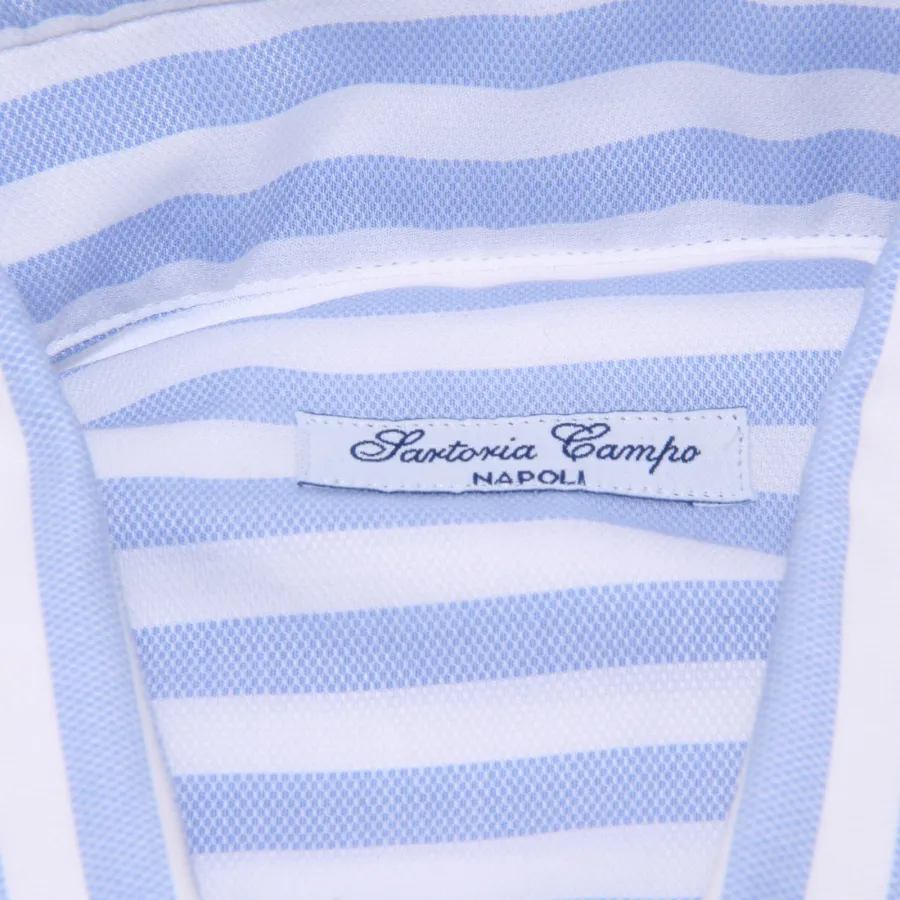 9026AA camicia uomo SARTORIA CAMPO white light blue stripes shirt cotton man