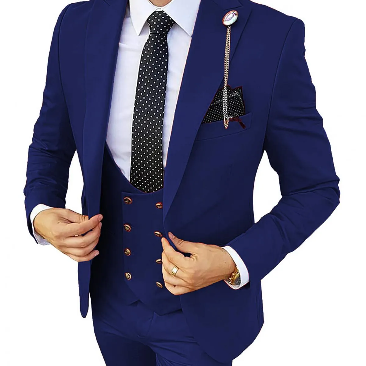 Abiti da uomo formali 3 pezzi Smoking slim fit Abiti da lavoro Sposo Abito da sposa champagne (giacca + pantaloni + gilet)
