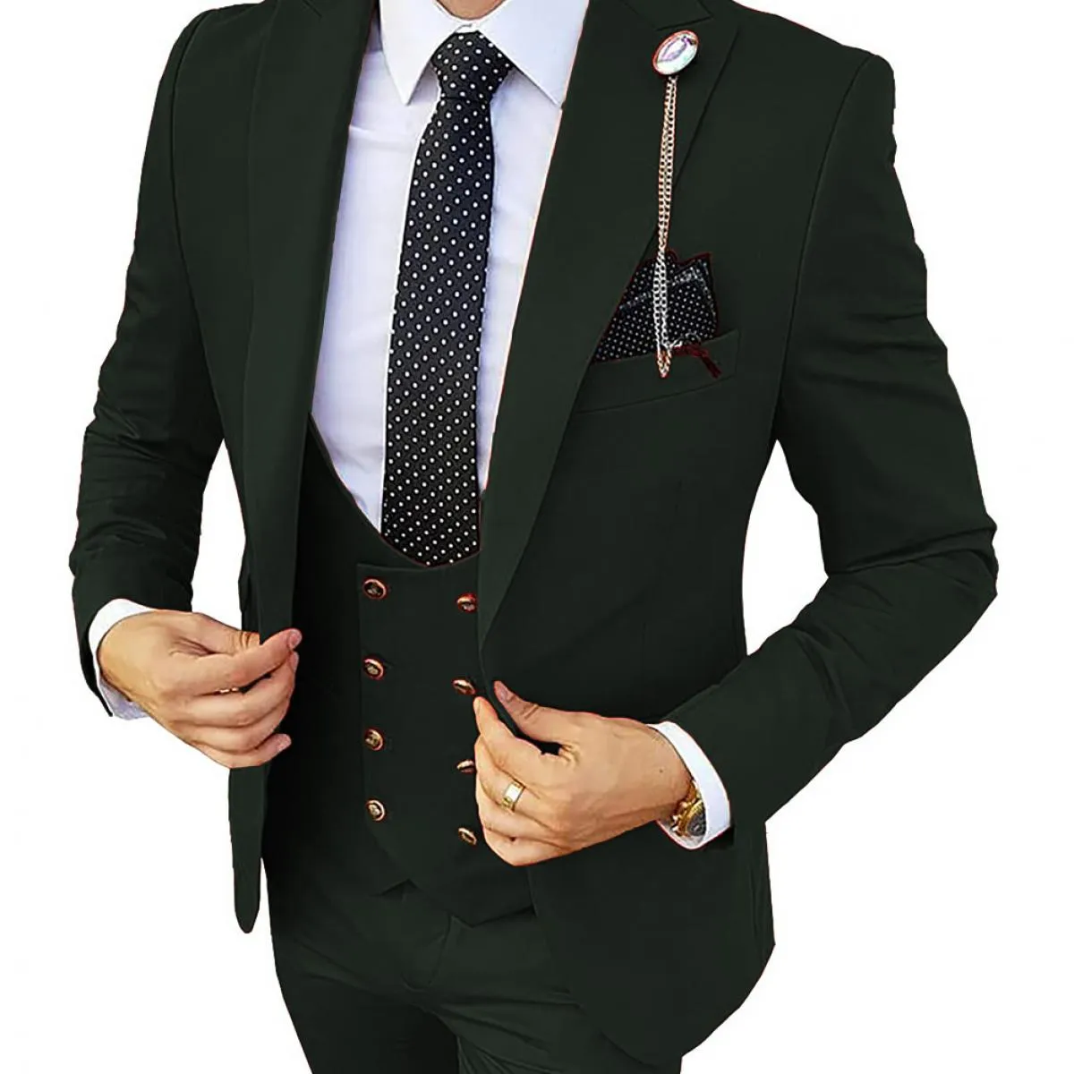 Abiti da uomo formali 3 pezzi Smoking slim fit Abiti da lavoro Sposo Abito da sposa champagne (giacca + pantaloni + gilet)