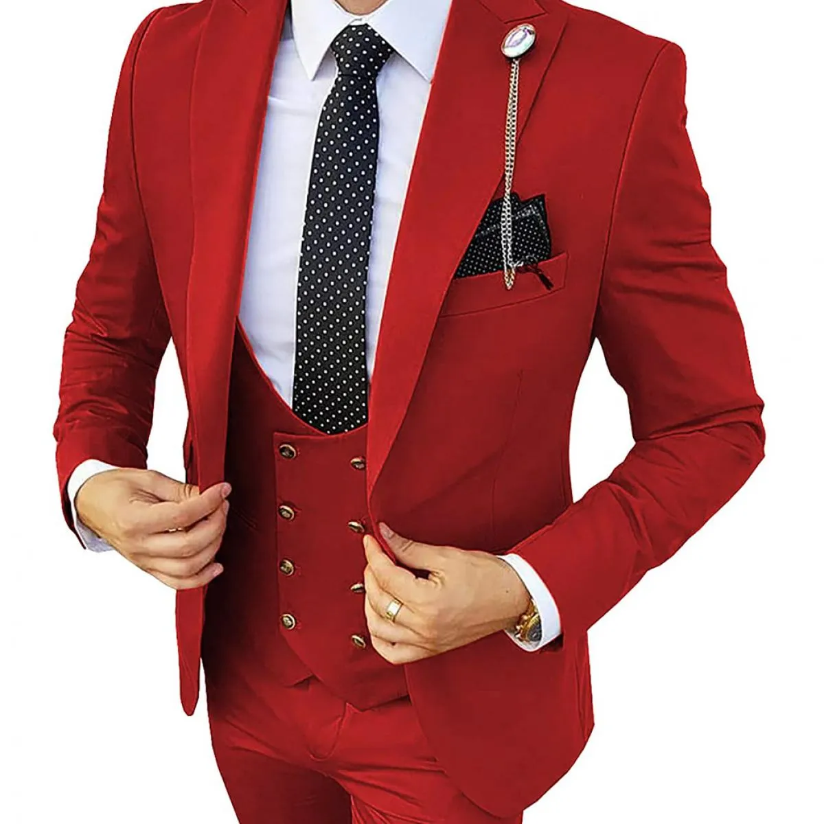 Abiti da uomo formali 3 pezzi Smoking slim fit Abiti da lavoro Sposo Abito da sposa champagne (giacca + pantaloni + gilet)