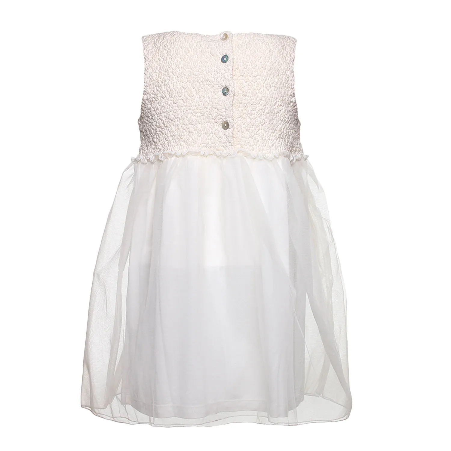 Abito Bambina Bianco Gonna Tulle