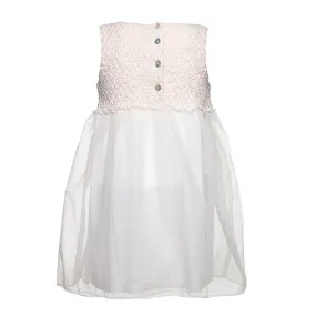 Abito Bambina Bianco Gonna Tulle