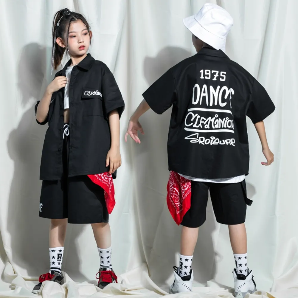 Abito da ballo di strada per bambini Abito hip-hop Stile Abito da pratica di danza moderna Abito da performance hiphop Abito da