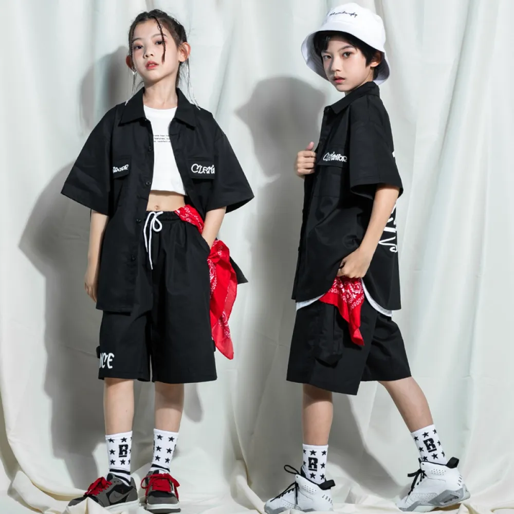 Abito da ballo di strada per bambini Abito hip-hop Stile Abito da pratica di danza moderna Abito da performance hiphop Abito da