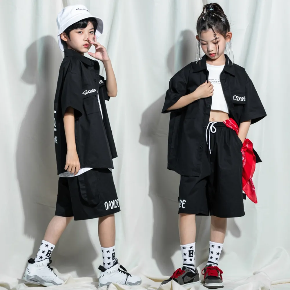 Abito da ballo di strada per bambini Abito hip-hop Stile Abito da pratica di danza moderna Abito da performance hiphop Abito da