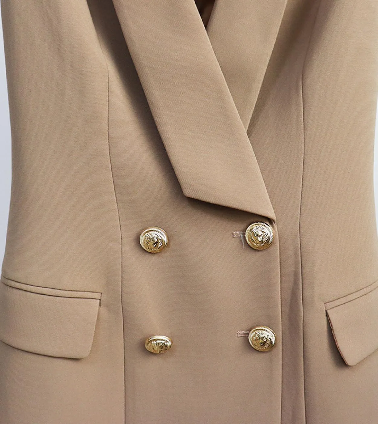 Abito da blazer senza maniche da donna Abito da blazer da donna Abito estivo Abito kaki Blazer Abiti