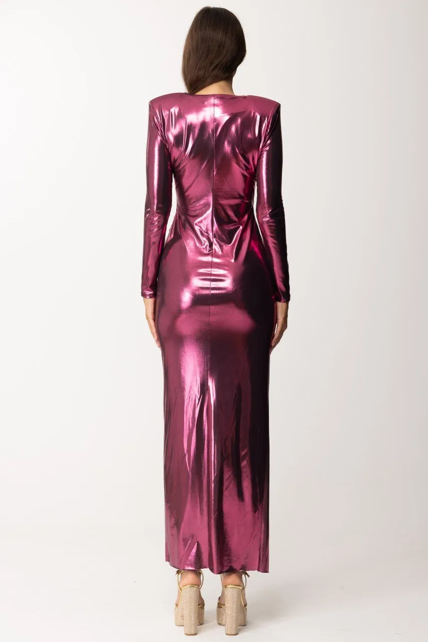 Abito lungo con spacco MAGENTA