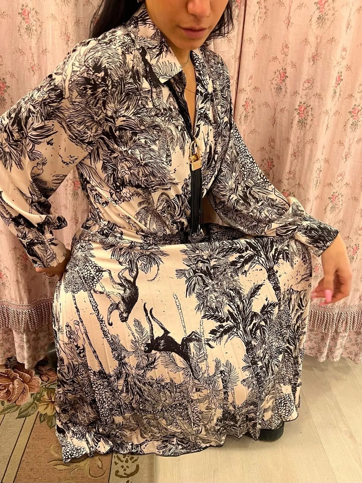 Abito Toile De Jouy Nero
