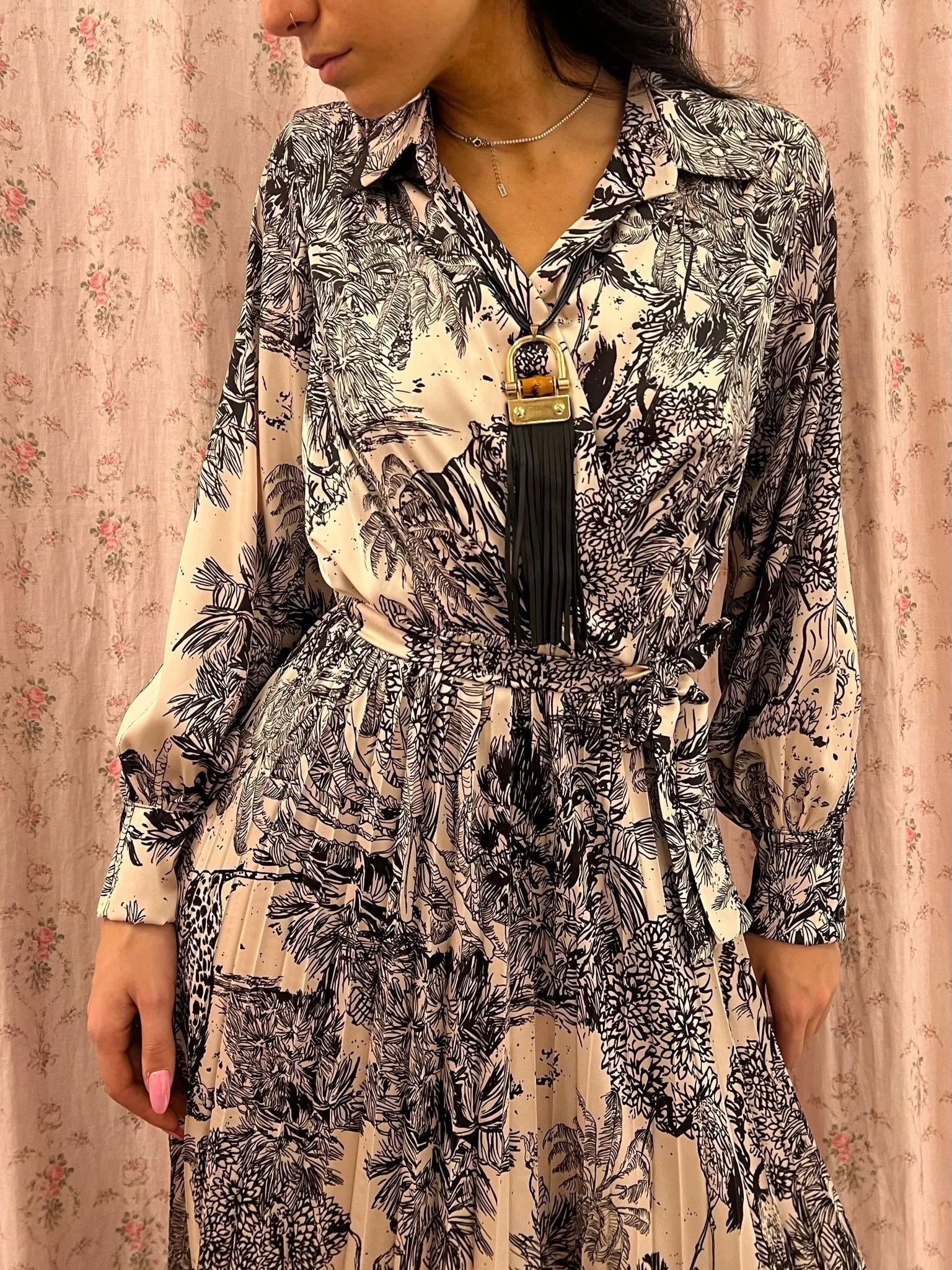 Abito Toile De Jouy Nero