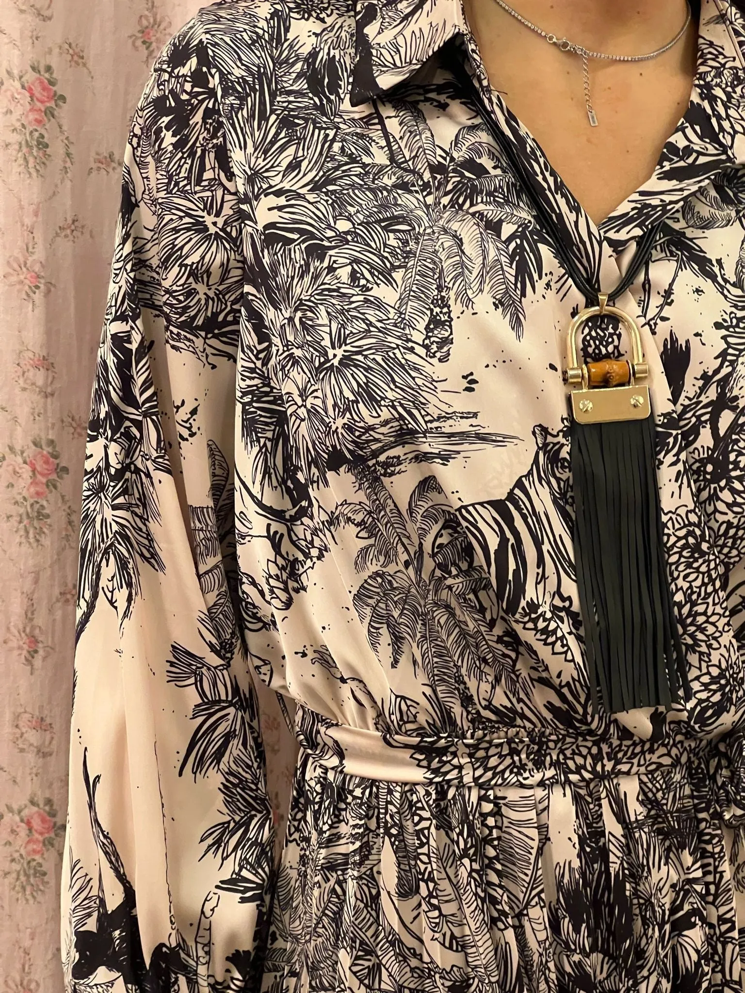 Abito Toile De Jouy Nero