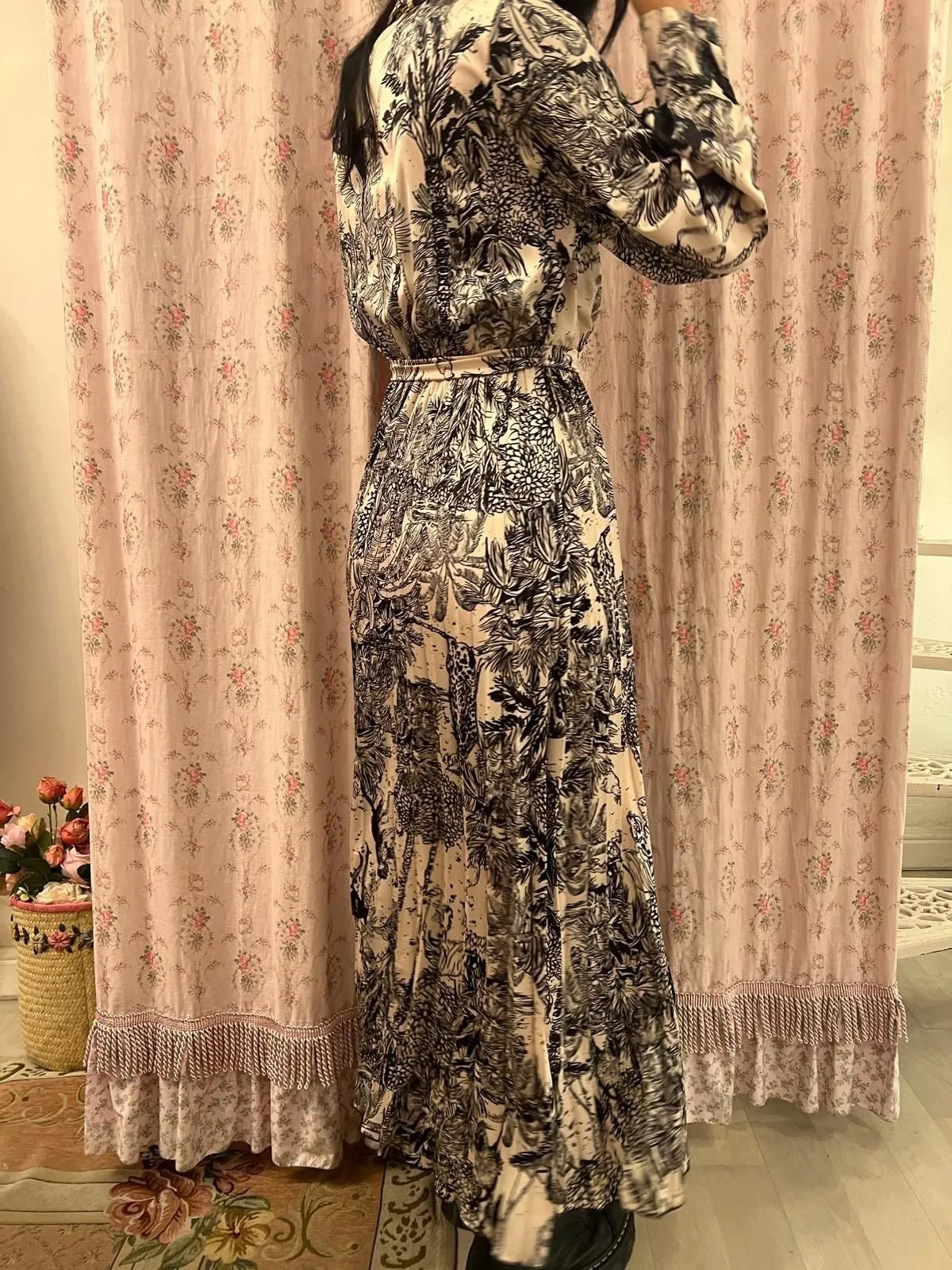 Abito Toile De Jouy Nero