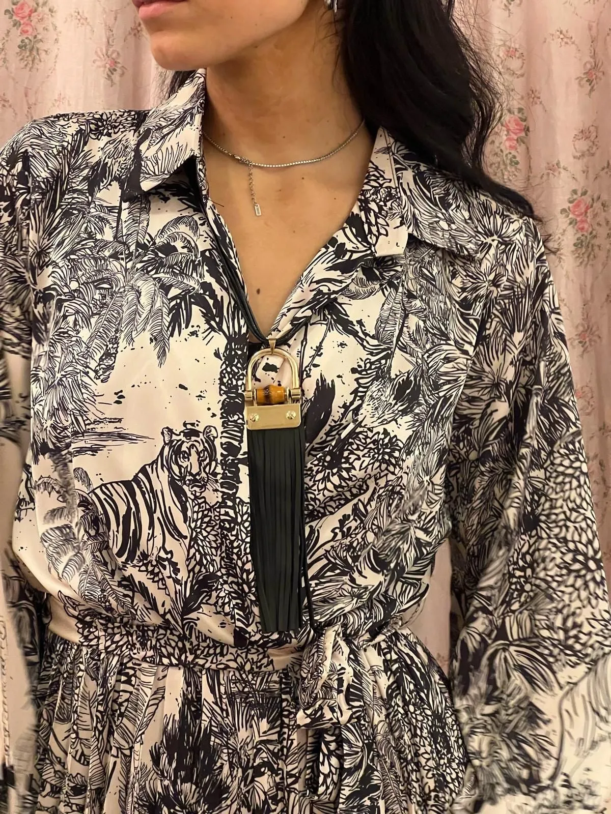 Abito Toile De Jouy Nero