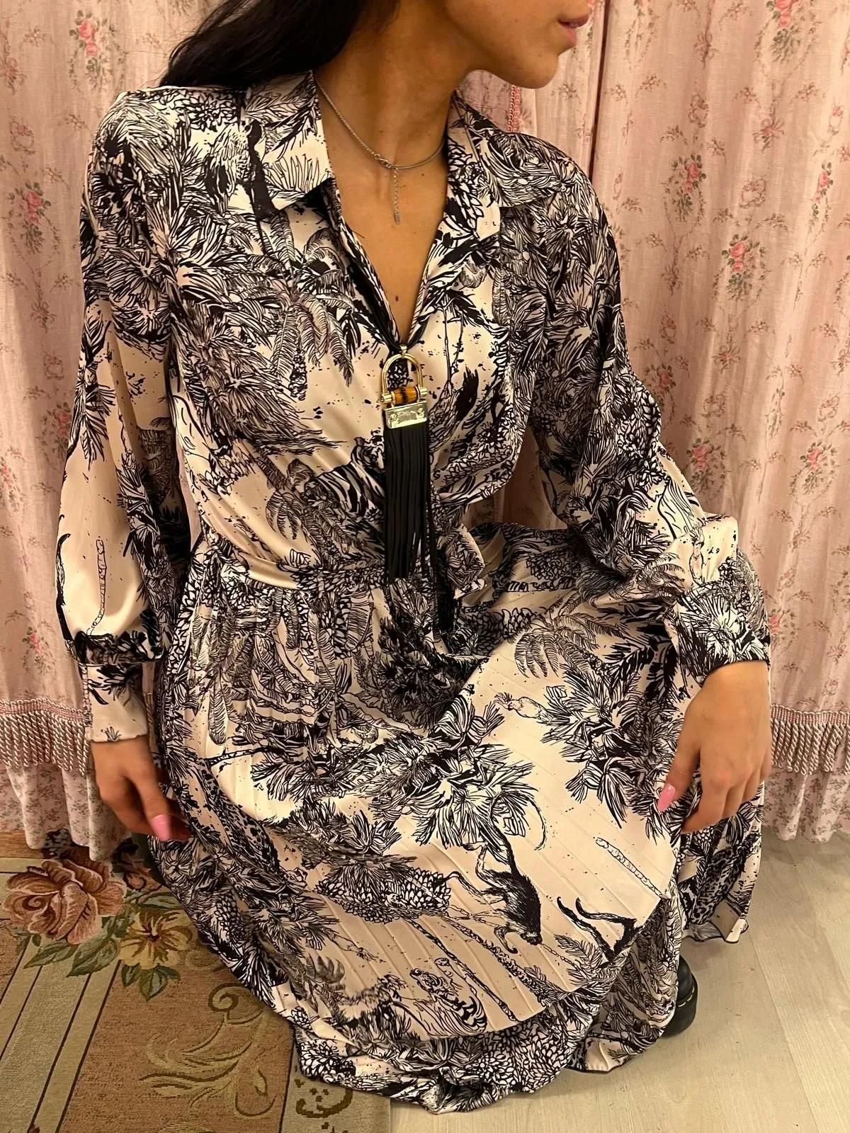 Abito Toile De Jouy Nero