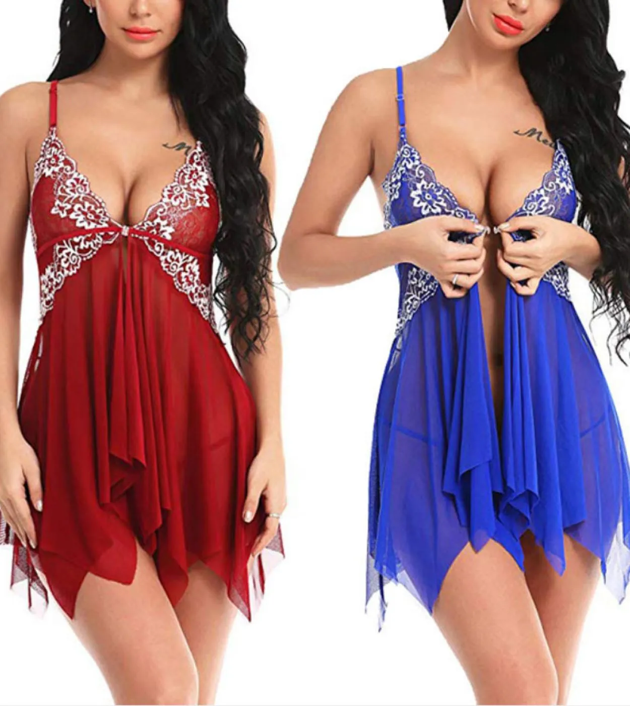 Abito trasparente Porno Lingerie Porno Babydoll Abito Porno