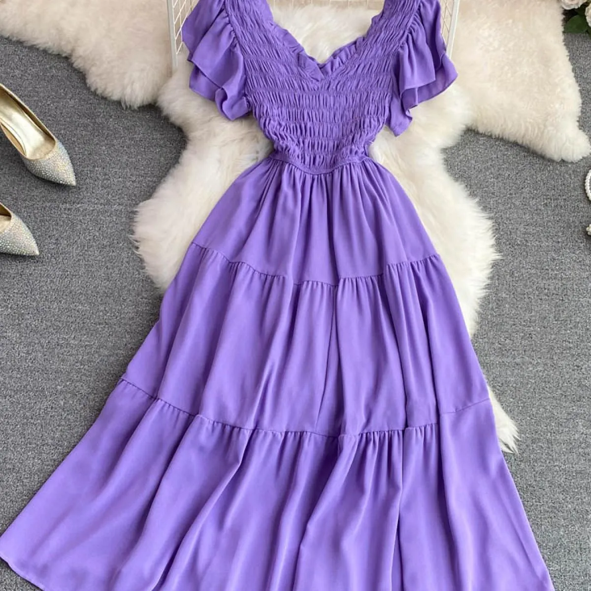 Abito Vintage Viola Donna Abito Vintage Linea Giallo Donna Abito Giallo Viola Abiti