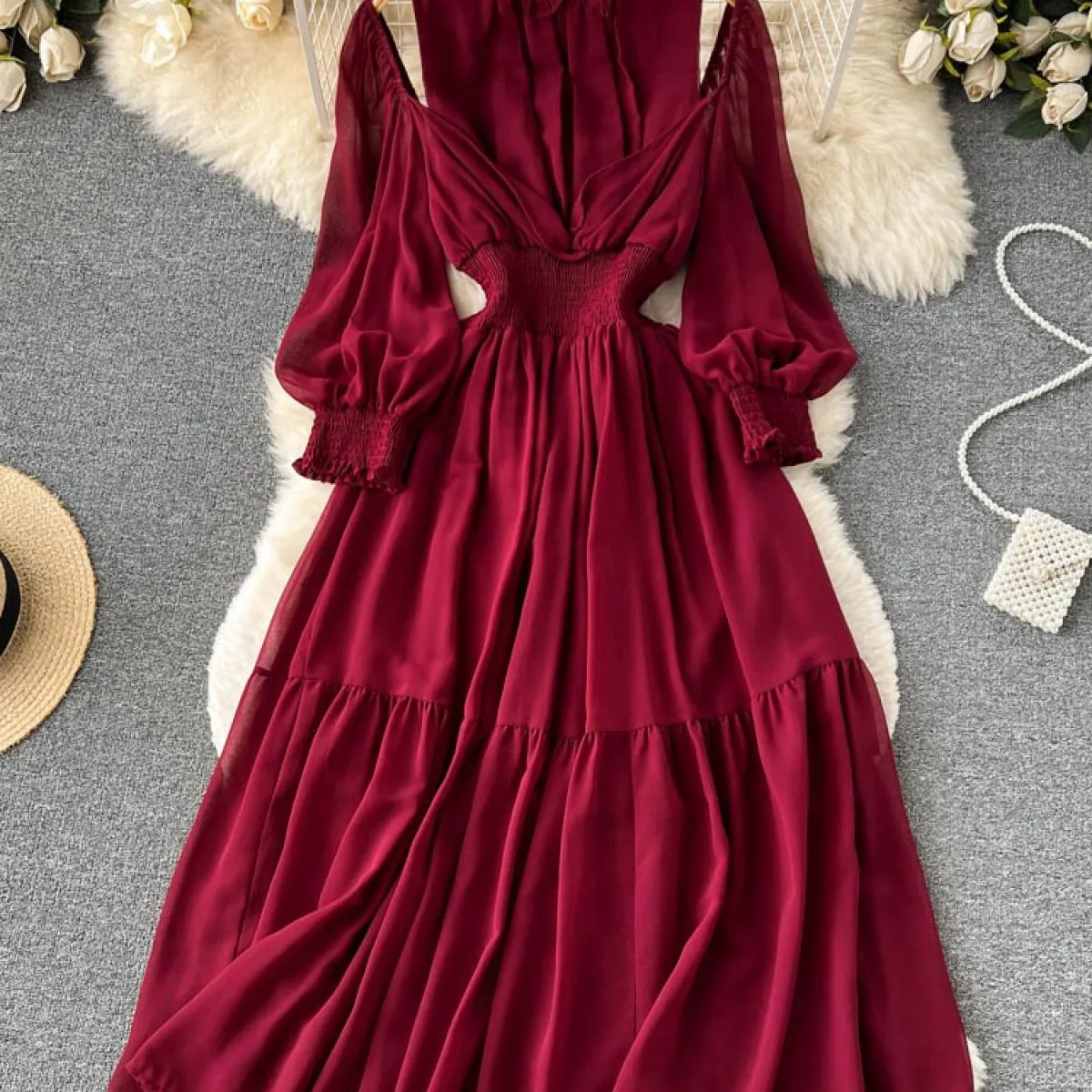 Abito Vintage Viola Donna Arancione Abito Viola Donna Linea Arancione Abito Lungo Autunno