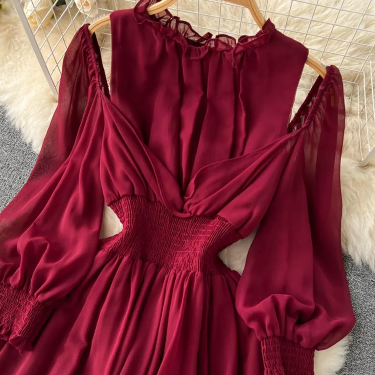 Abito Vintage Viola Donna Arancione Abito Viola Donna Linea Arancione Abito Lungo Autunno