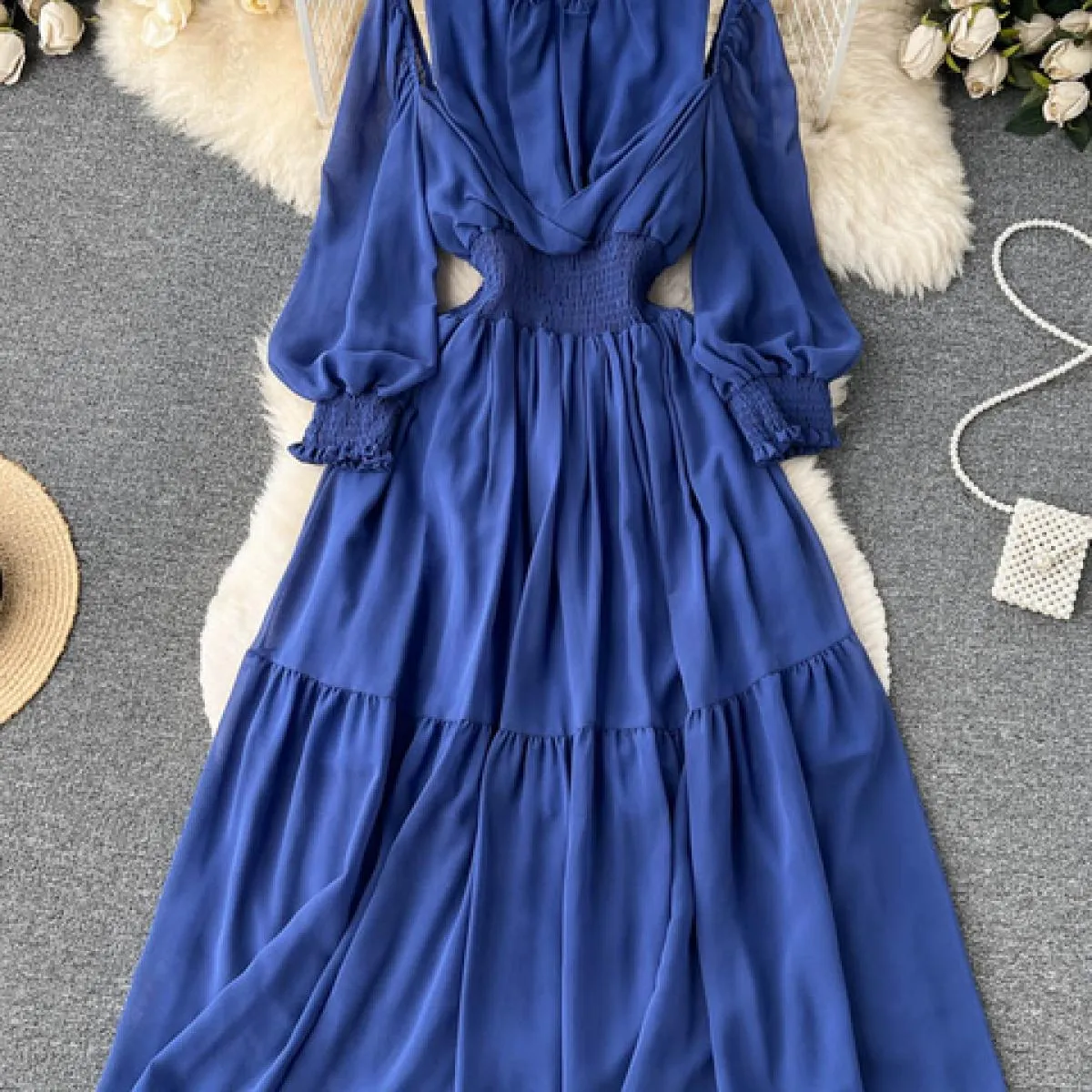Abito Vintage Viola Donna Arancione Abito Viola Donna Linea Arancione Abito Lungo Autunno