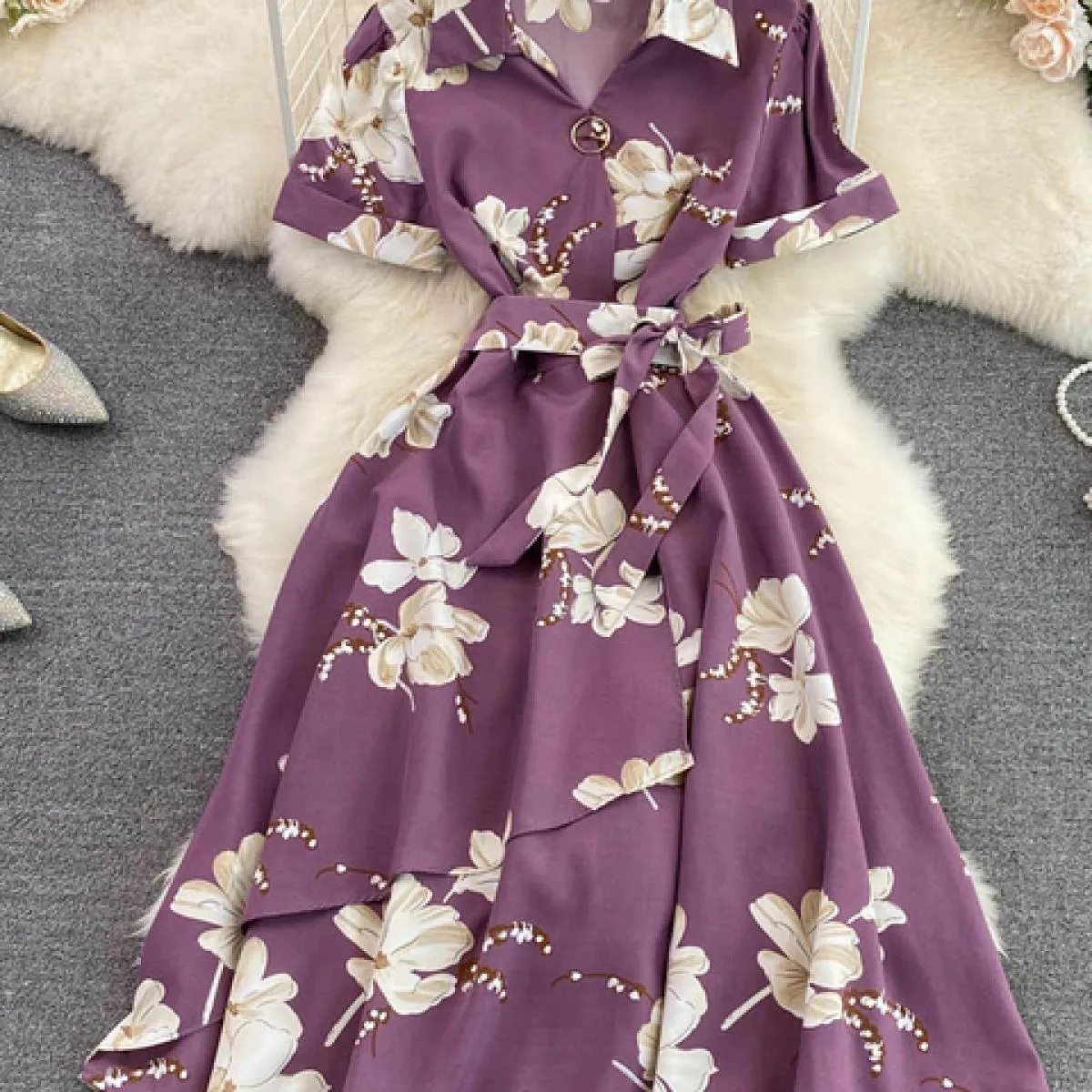 Abito viola blu manica blu viola abito donna viola moda abito donna estate