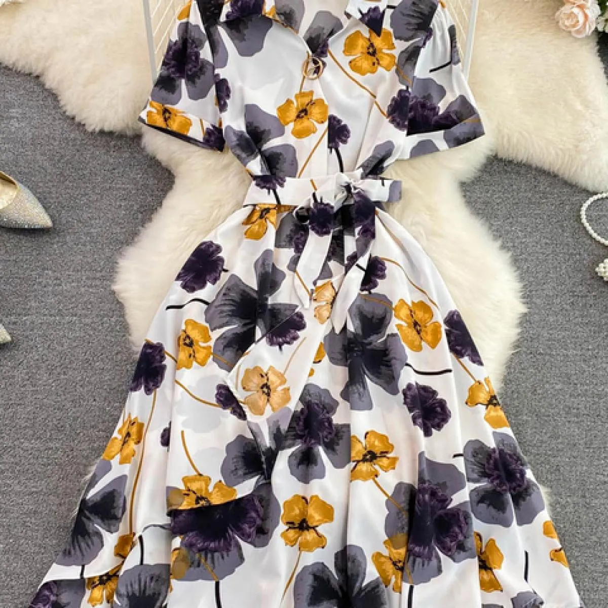 Abito viola blu manica blu viola abito donna viola moda abito donna estate