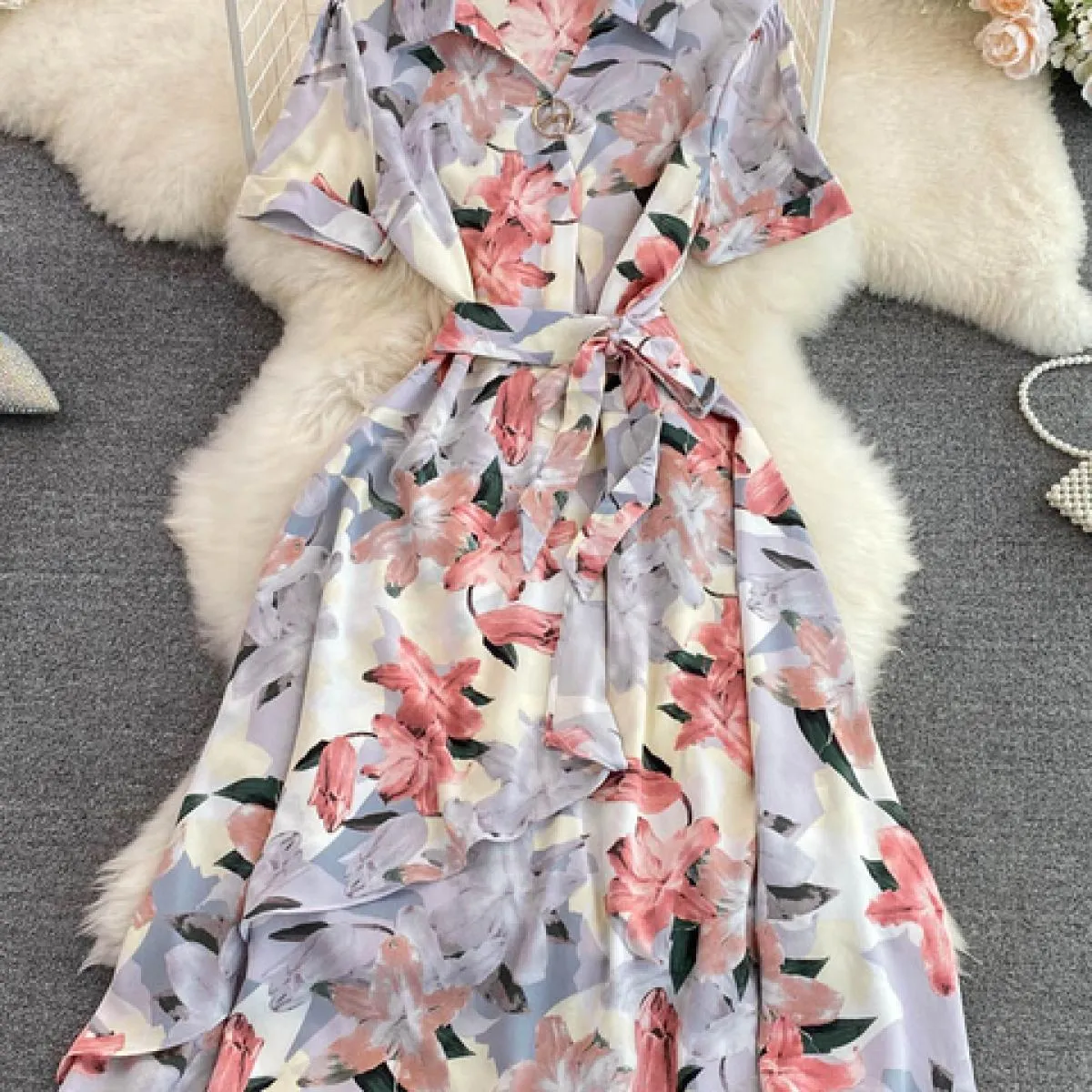 Abito viola blu manica blu viola abito donna viola moda abito donna estate