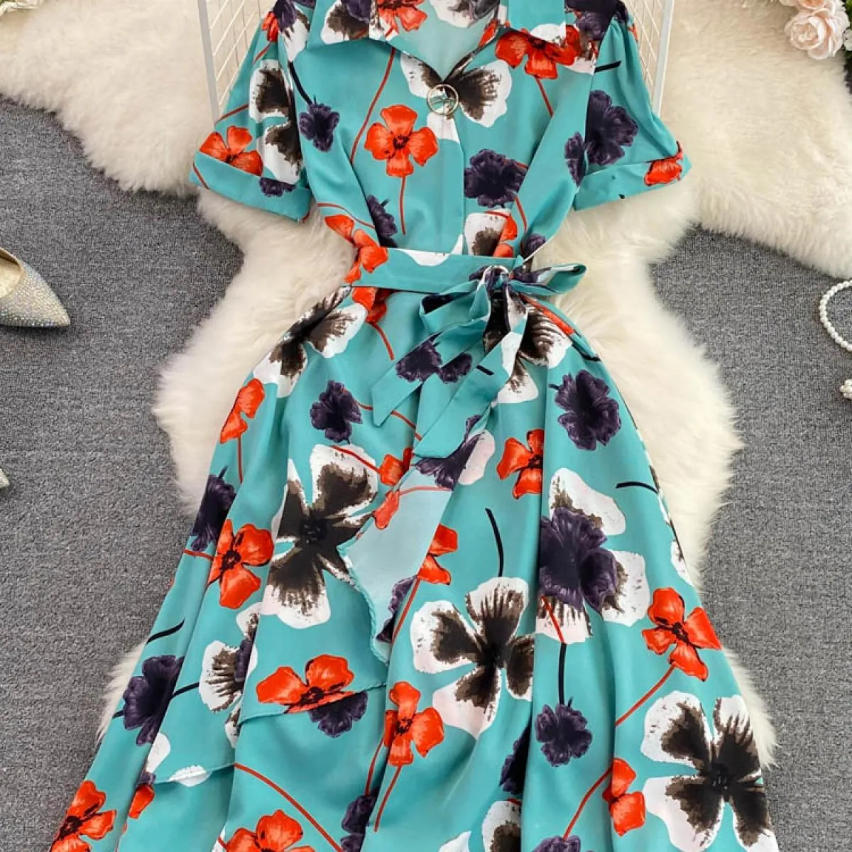 Abito viola blu manica blu viola abito donna viola moda abito donna estate