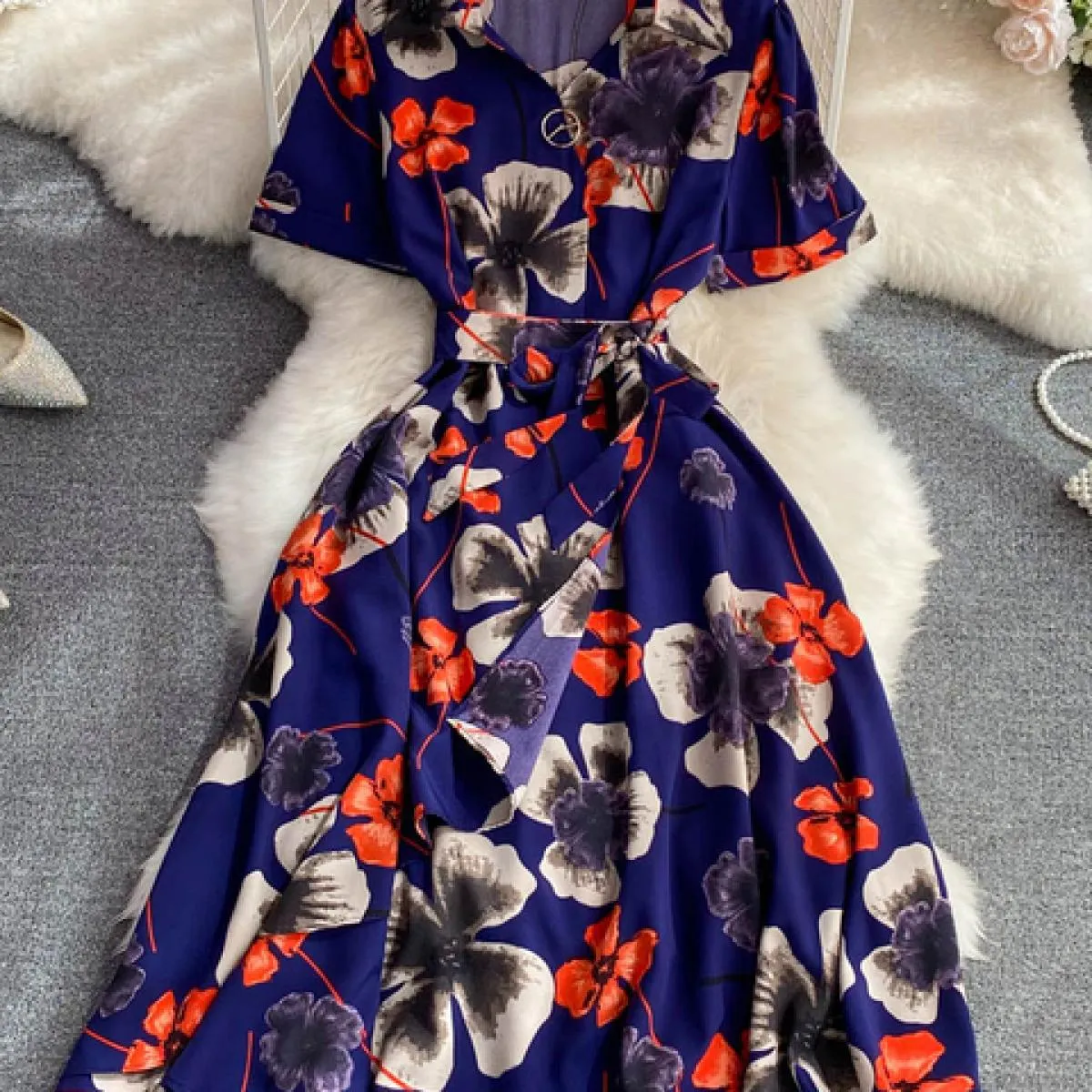 Abito viola blu manica blu viola abito donna viola moda abito donna estate