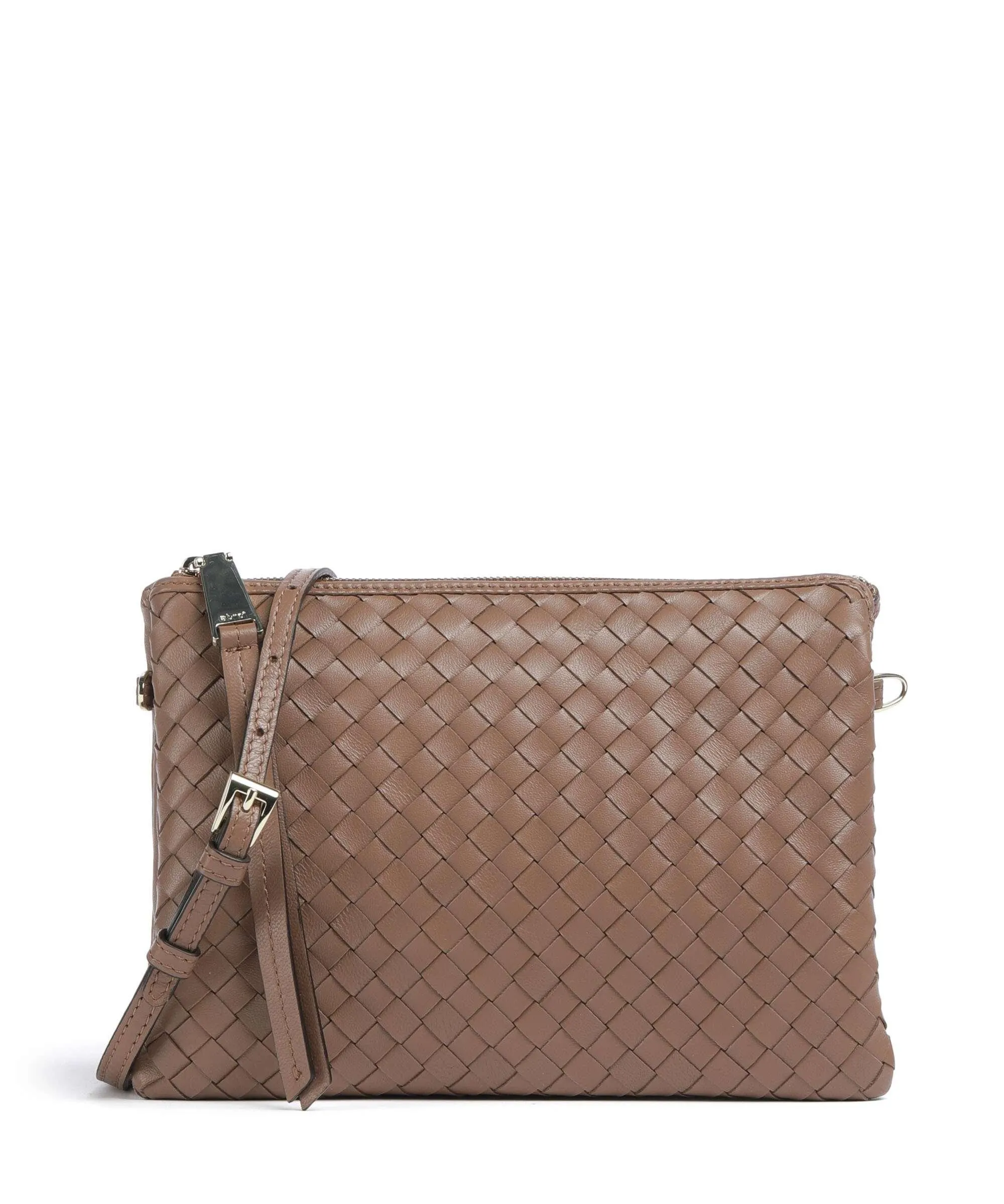  Abro Piuma Threefold Borsa a tracolla pelle a grana fine camel  