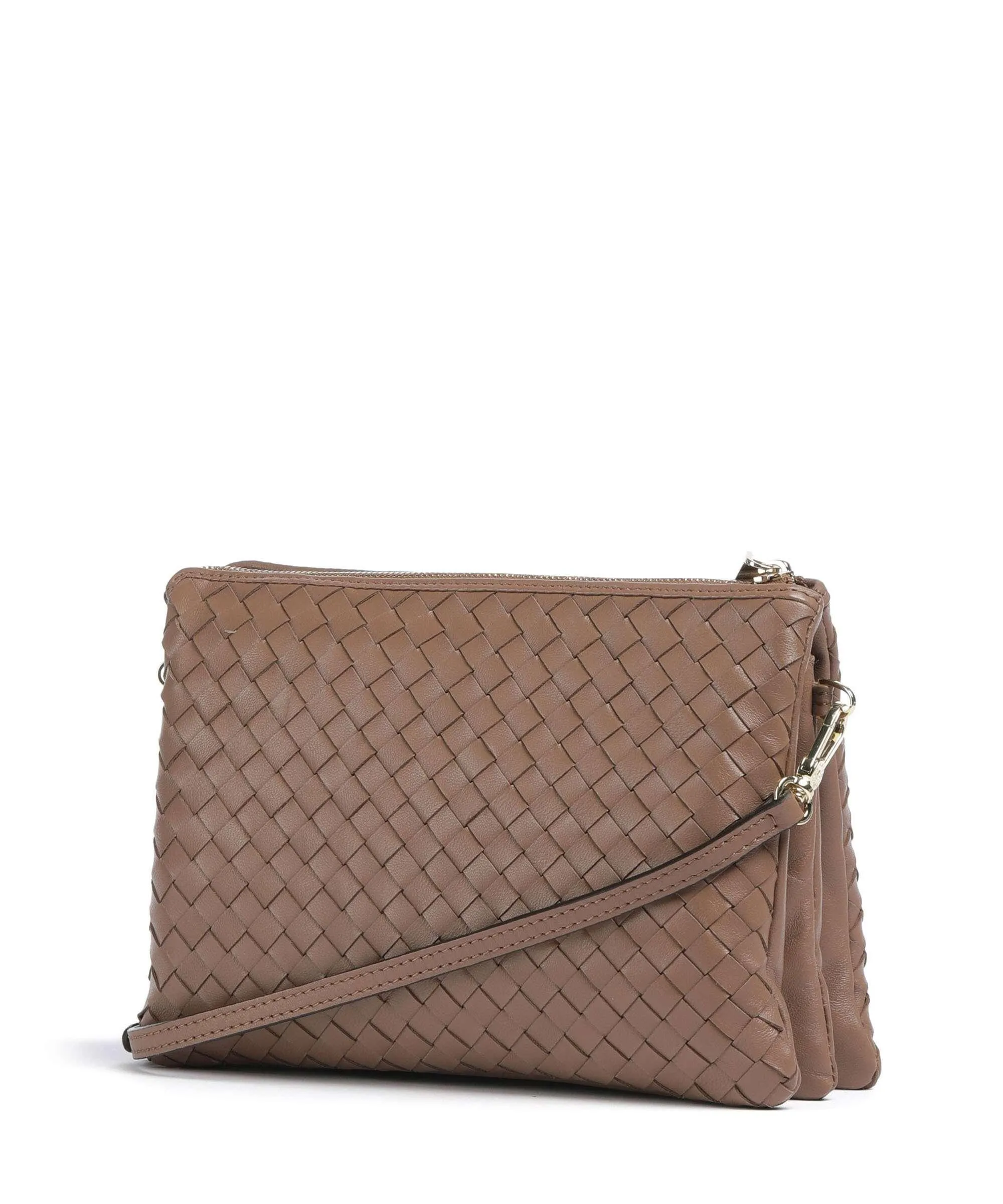  Abro Piuma Threefold Borsa a tracolla pelle a grana fine camel  