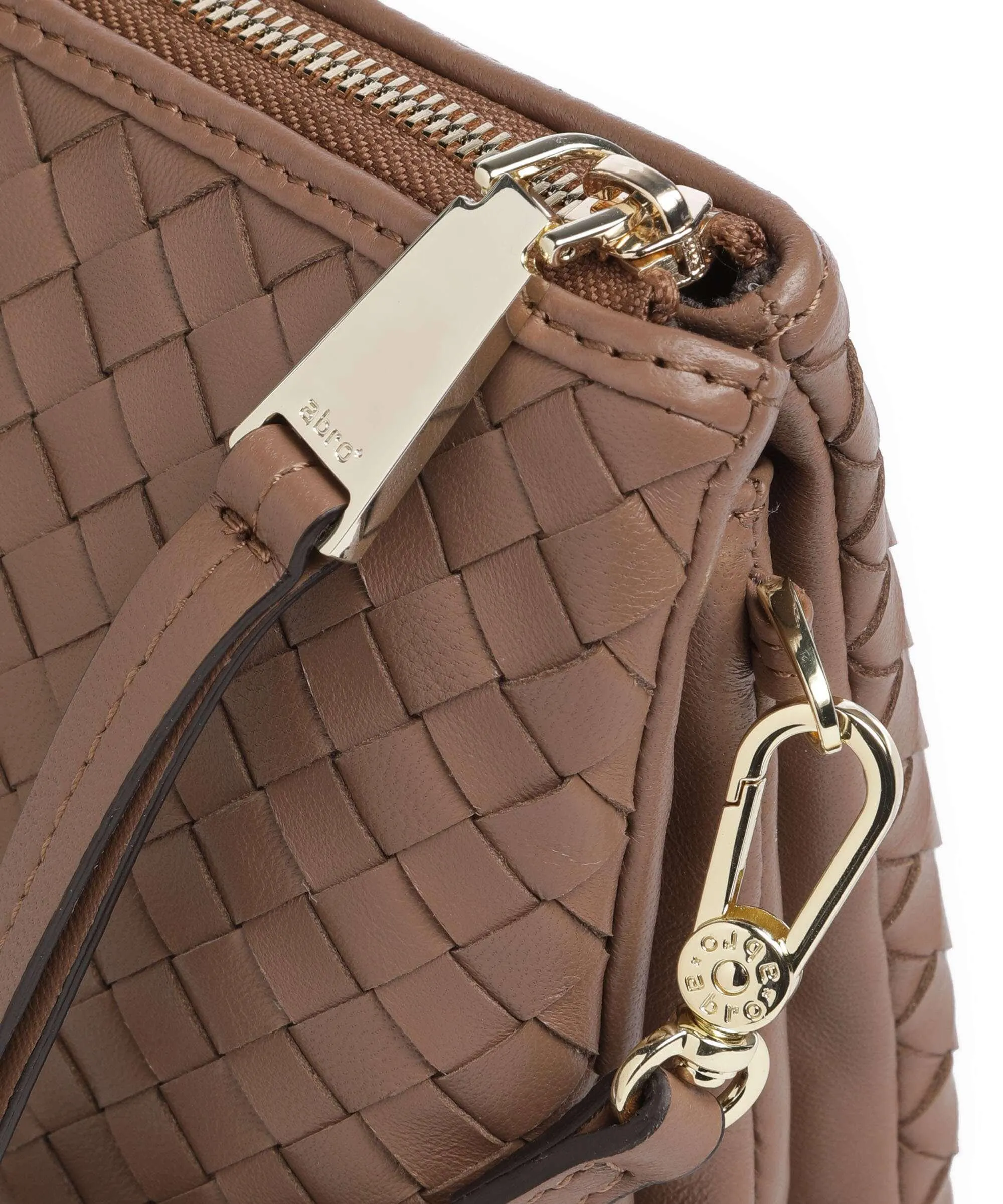  Abro Piuma Threefold Borsa a tracolla pelle a grana fine camel  