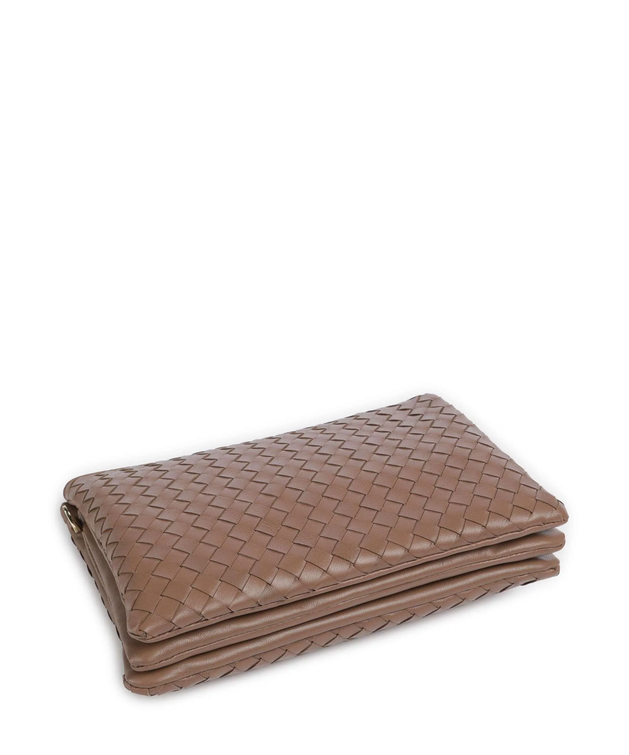  Abro Piuma Threefold Borsa a tracolla pelle a grana fine camel  