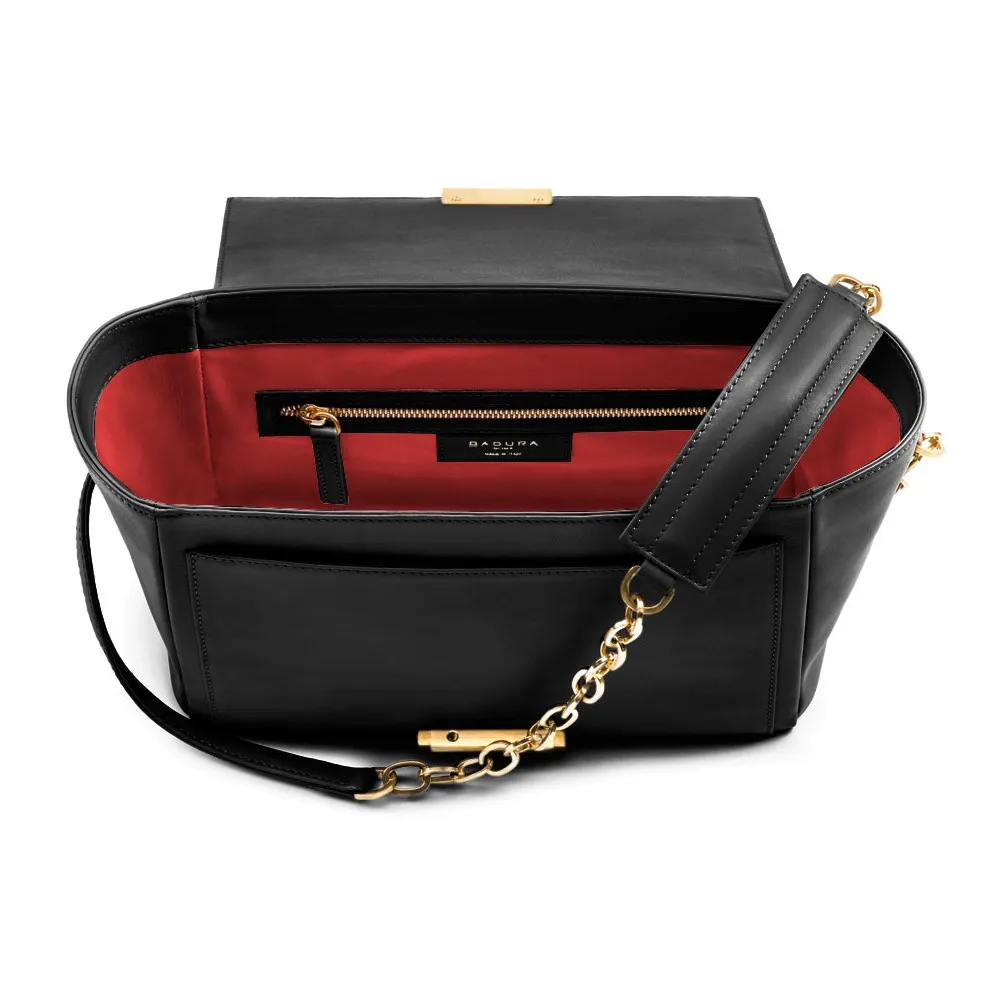 Aleksandra Badura - Luisa Bag - Borsa a Tracolla in Pelle di Capra - Onyx - Borsa in Pelle di Alta Qualità Luxury