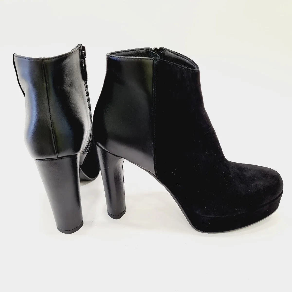 Andrea Pinto tronchetto tacco alto 12 cm. plateau 3 cm pelle black + camoscio Black  art.553