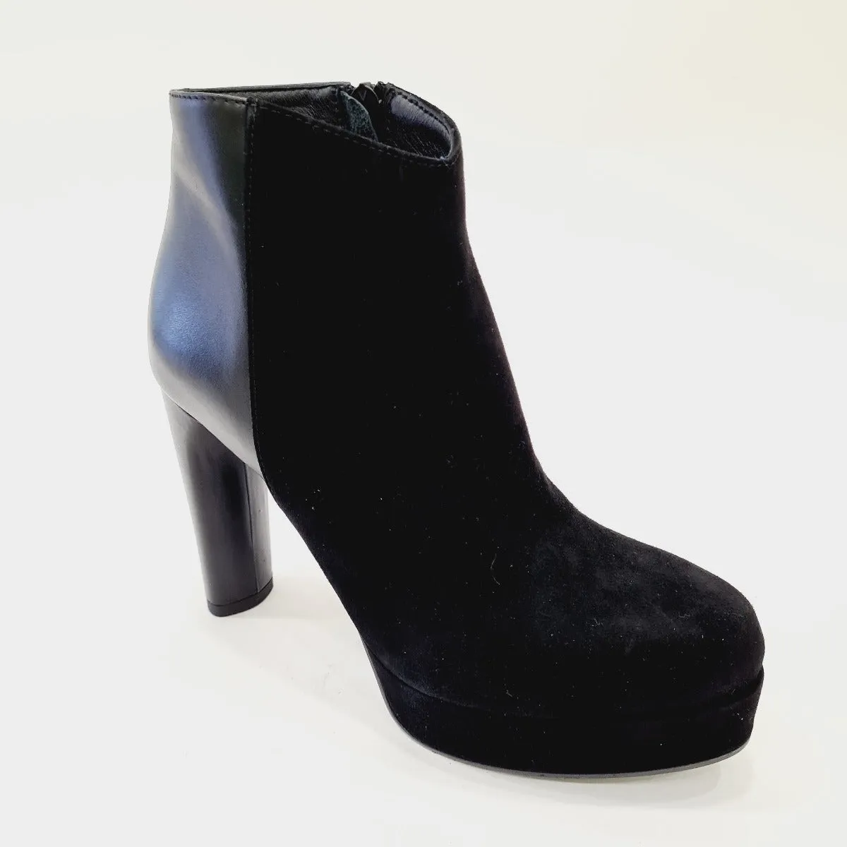 Andrea Pinto tronchetto tacco alto 12 cm. plateau 3 cm pelle black + camoscio Black  art.553