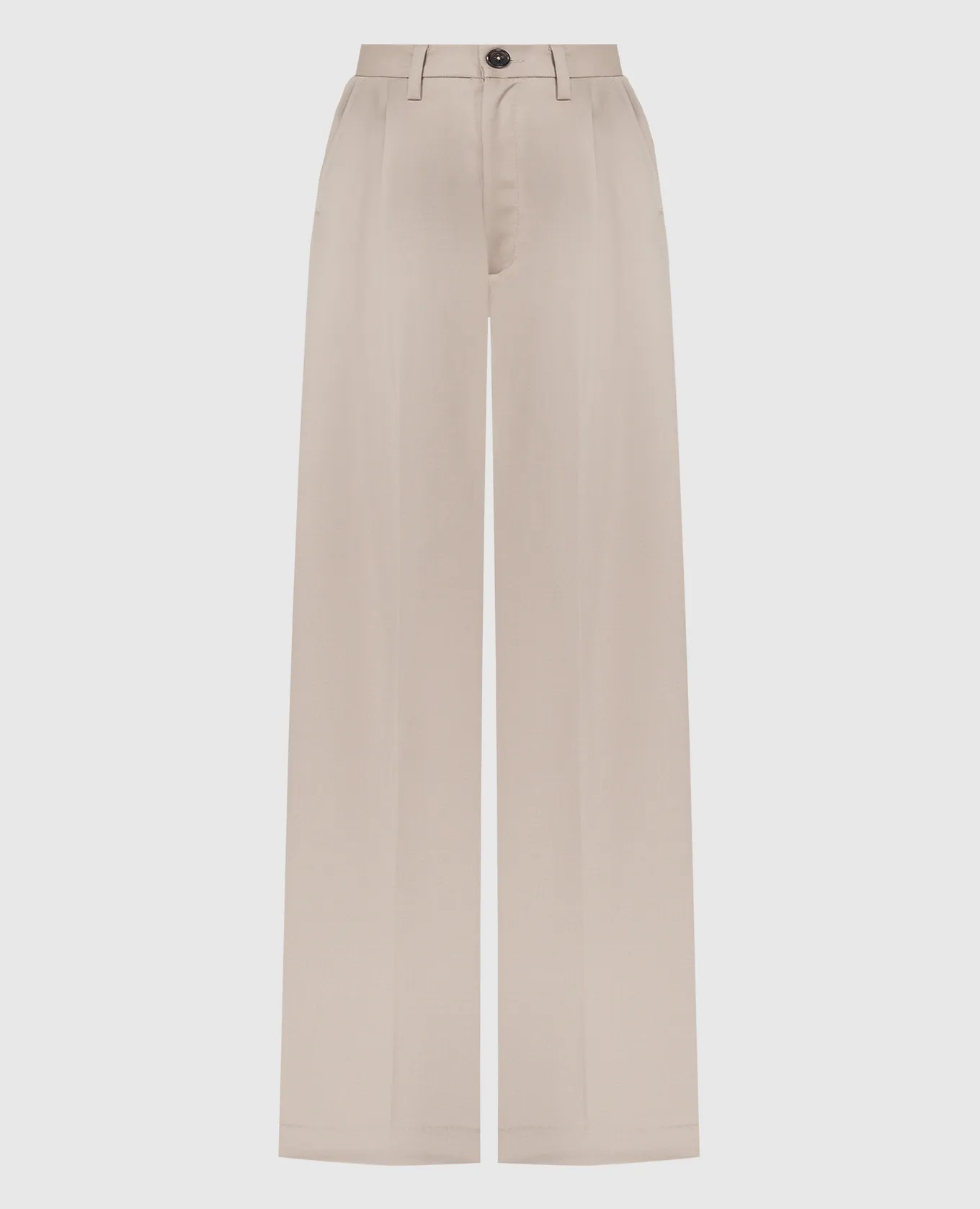Anine Bing Pantaloni Carrie a vita alta in lana beige A033269230