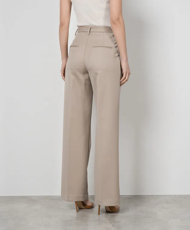 Anine Bing Pantaloni Carrie a vita alta in lana beige A033269230