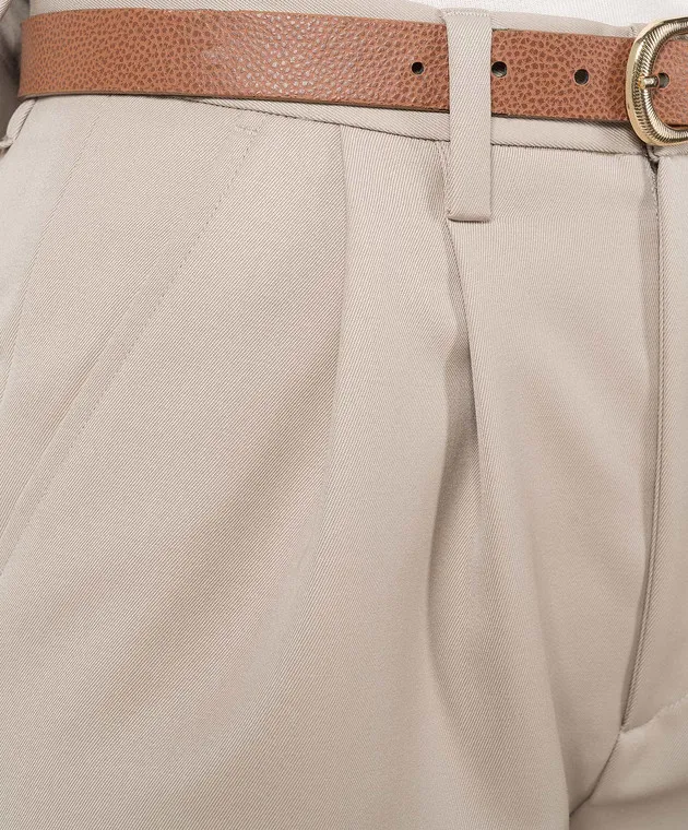 Anine Bing Pantaloni Carrie a vita alta in lana beige A033269230