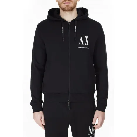 ARMANI EXCHANGE felpa uomo con cappuccio logo ax sul petto 8NZMPP