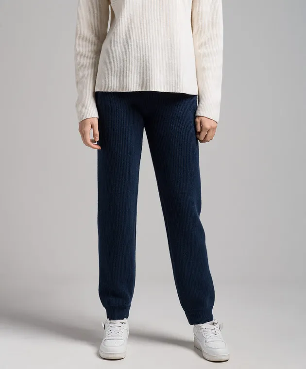 Ballantyne Joggers in lana blu B1T0427W114