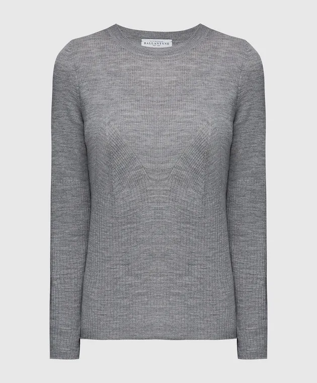 Ballantyne Maglia in lana grigia a coste B1P65516W34