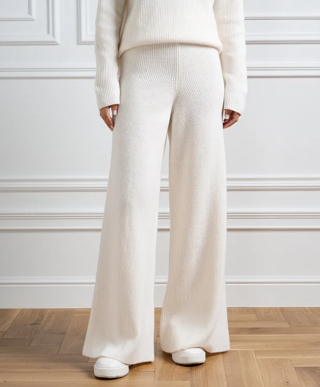 Ballantyne Pantaloni larghi bianchi in lana B1T0607W114